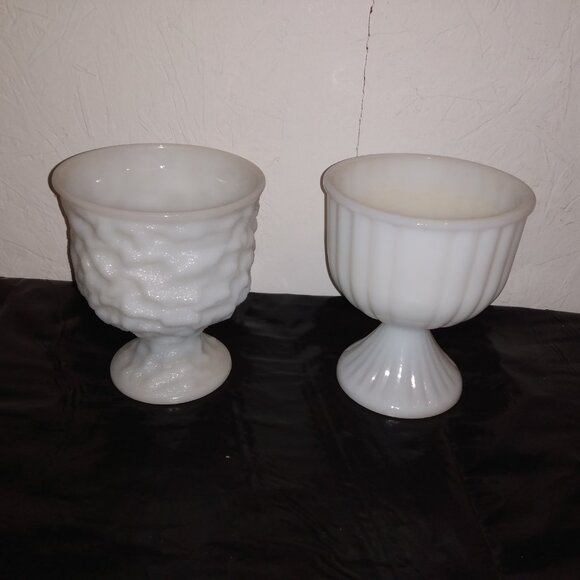 Vintage Milk Glass Vase/Planters - Picture 1 of 10